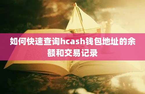 如何快速查询hcash钱包地址的余额和交易记录