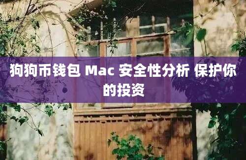 狗狗币钱包 Mac 安全性分析 保护你的投资